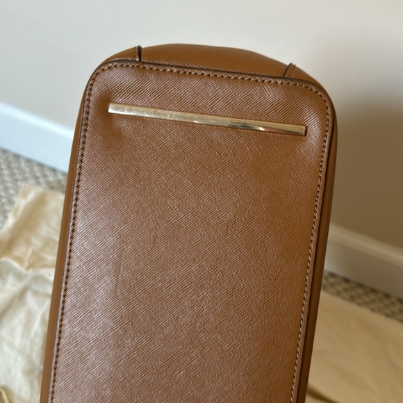 Tory Burch Tigers Eye Brown Saffiano Leather Robinson Mini Double-Zip Tote - Picture 14 of 17